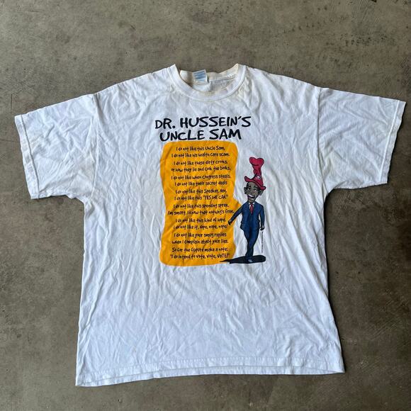 VINTAGE HUSSEIN BARACK OBAMA POLITICAL PARODY T-SHIRT XLARGE - Picture 1 of 5
